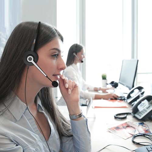 Wantek Cisco Phone Headset for Landline Office Phone,Noise Canceling Microphone and Mute Switch,Telephone Headset Compatible with Cisco IP-7940 7942 7945 7960 7962 7965 7811 7821 8811 8841 8845 8851 by Wantek - Image 3