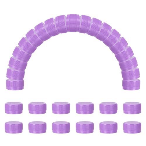 uxcell 50pcs Plastic Bottle Caps, 1.2 inch Bottle Screw Lid Top Water Bottles Top Cap for DIY Development Imagination Intelligence Craft Scrapbook Creative Gifts, Light Purple by uxcell - Used condition - US$13.51