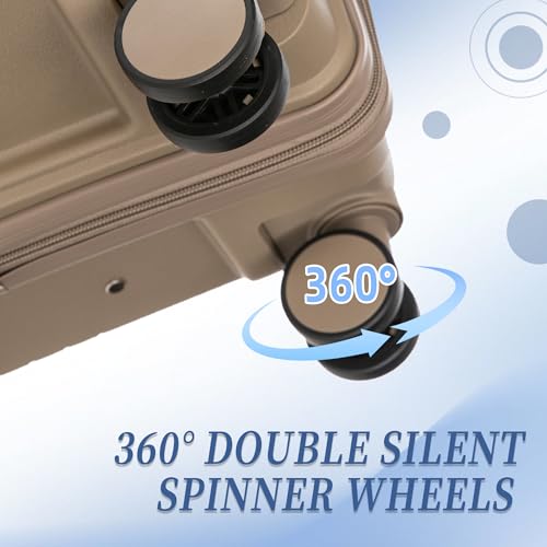 Image of 3 Pcs Hardshell Luggage Sets, Lightweight Wave Suitcases with Spinner Wheel