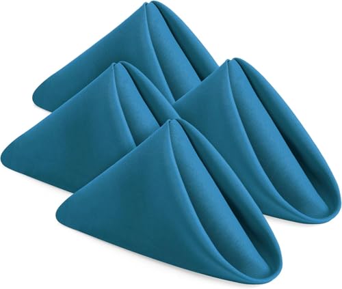 Edenwald Dining Table Napkins Polycotton Set of 6 Cloth Napkins for Dining Table Dinner Napkins Cloth 17x17 Inches for Party Wedding Cocktails Restaurant Decoration Regular Use Napkins-Lake Blue