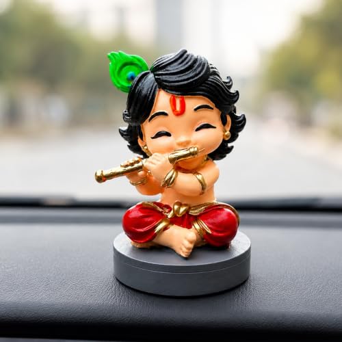 Image of UNOVATE Krishna Idol Small for Car Dashboard | Krishna Murti | Multicolor