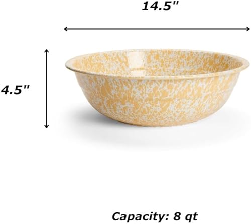 Miniatura 2 de Enamelware Cuenca Mediana, 8 cuartos de galón, GrisBlanco Splatter (Individual)