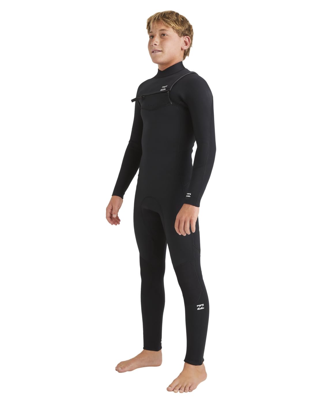 BILLABONG Traje de Neopreno Junior Foil de 5/4 mm con Cremallera en el Pecho - Negro - Manga Larga - Tipo de Espuma de Neopreno: Espuma Lite, parcialmente reciclada