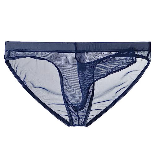 Men's Ultra-Thin Mesh Transparent Elephant Nose Open Pouch Bikini Underwear Male Briefs2