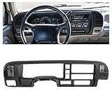 BALOCEO Dashboard Radio Panel Compatible with 1995-1999 Chevrolet GMC C1500 C2500 C3500 K1500 K2500 K3500 Tahoe Suburban Blazer Yukon Dash Cover Cluster Vents Instrument (Black)