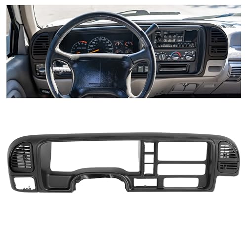 BALOCEO Dashboard Radio Panel Compatible with 1995-1999 Chevrolet GMC C1500 C2500 C3500 K1500 K2500 K3500 Tahoe Suburban Blazer Yukon Dash Cover Cluster Vents Instrument (Black)