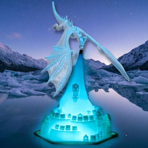Veilleuse dragon imprimé 3D pour décorer la chambre d'enfant avec une douce lumière LED - 3