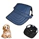 Atmungsaktives Hund Baseballmütze, Einstellbare Baseballmütze für Haustiere, Hunde-Sonnenhut mit Ohrlöcher, Stilvoll Sommer Reise Hut für Haustiere, für Alltag und Outdoor-Aktivitäten (Marineblau, M)