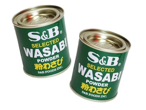 S&B Wasabi Pulver Doppelpack - Japanisches Wasabi Pulver - Natürlich & Ohne künstliche Zusätze - OG ASIA - 60g