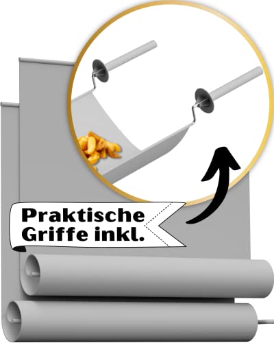 BACKMATE‎® 2x Premium Silikonmatte Backmatte | mit abnehmbaren Griffen Backen Antihaft Backunterlage | Wiederverwendbare Dauerbackmatte 28x37 cm Cover