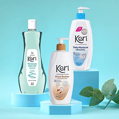 Keri Whole Body Therapy Original Shea Butter Lotion | Keri Whole Body Therapy Original, Continuous Moisturization | Keri Moisturizing Shower And Bath Oil | Value Pack | Pack Of 3 | Plus A Krave 4 Life Nail File! #TOP1