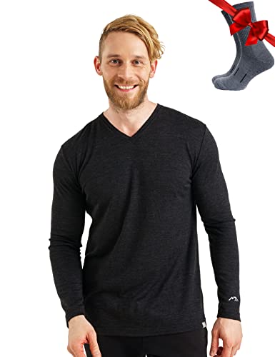 Merino Langarmshirt für Herren aus 100% Merinowolle