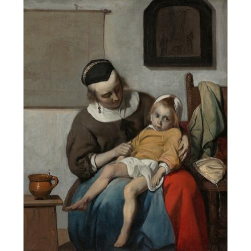 Impression sur toile de Gabriel Metsu pour décorer le mur d'un salon ou d'un bureau élégant