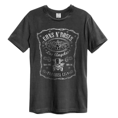 Image of Amplified Paradise City Guns N Roses T-Shirt Charcoal M, 100% Cotton, Graphic Print
