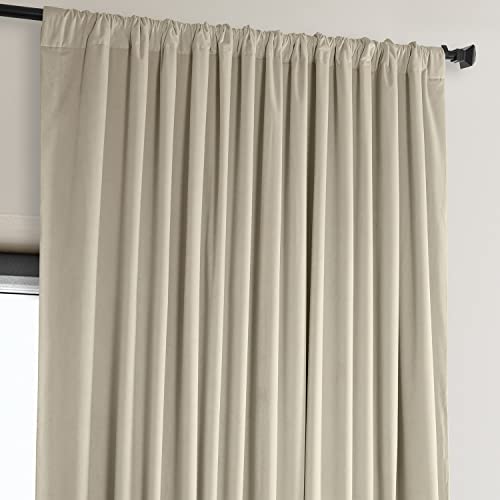 Image of HPD Half Price Drapes Signature Plush Extra Wide Velvet Blackout Curtains for Bedroom (1 Panel),100W X 96L Hotel Black Out Curtains for Living Room, Thermal Insulated Blackout Curtains,Angora Beige
