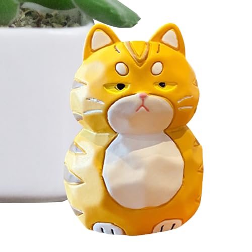 Figurinhas de gato mini - decoração de secretária com gatinhos, pequena escultura resina ornamento divertido presente de aniversário crianças adultos decoração casa secretária sala carro