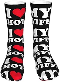 883 Compression Socks I Love My Hot Wife 2 Athletic Socks Comfort Calf Socks Non Slip Sports Socks For Walking Jogging Hiking 40cm