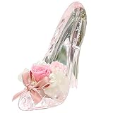 IPFA プリザーブドフラワー 彫刻入り シンデレラの靴(ピンク/Happy Birthday彫刻入り)誕生日 結婚祝い 結婚記念日 記念日 プレゼント ギフト プロポーズ バラ 花 フラワー 人気 かわいい アクリルハイヒール