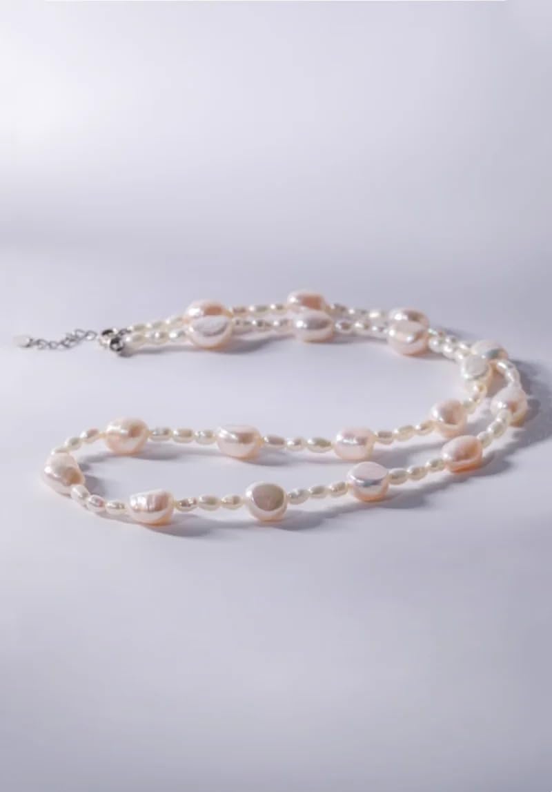 Natural Freshwater Baroque Pearl Necklace for Women, Multi-Strand, Personalized Fashion Boutique Jewelry