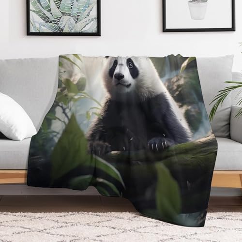 Couverture polaire panda en flanelle douce de qualité supérieure 140x180