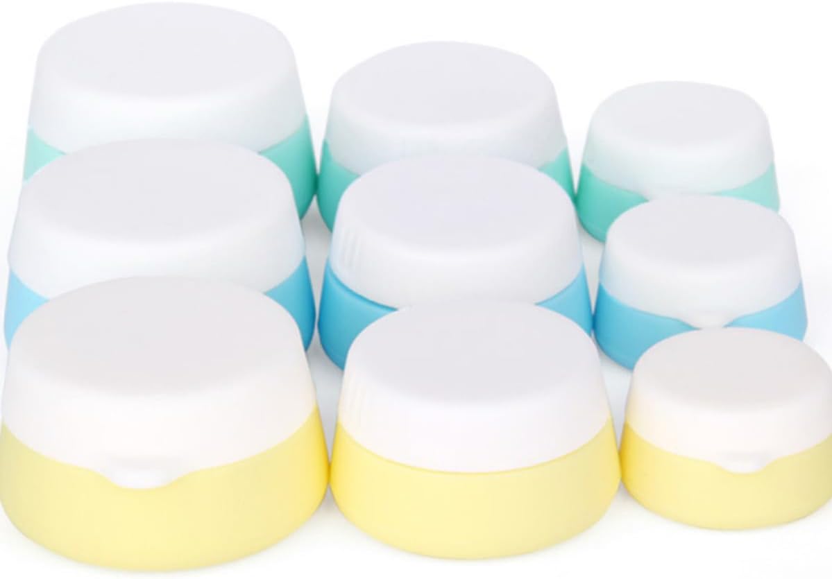 3pcs Silicone Cream Jars 10ml 20ml Portable Reusable Containers