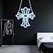Chrome Hearts Style Cross Neon Sign -Crucifix Decor White LED Wall Decor, Gothic Luxury Inspired Light for Bedroom, Man Cave & Aesthetic Room by Jesalah (13.4