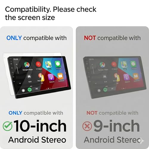 Image of Screen Protector for Android Car Stereo - 10 Inch Infotainment Touch Screen Guard | Anti Scratch HD Clear | Car Dashboard Accessories [Not Tempered Glass]