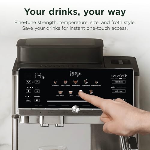 Image of Ninja AutoBarista Fully Automatic Espresso, 10 Drink Options, AE1001 | One Touch Hot & Iced, Built-in Coffee Grinder, Milk Frother, Easy Self-Clean, Latte, Cappuccino, Cold Brew
