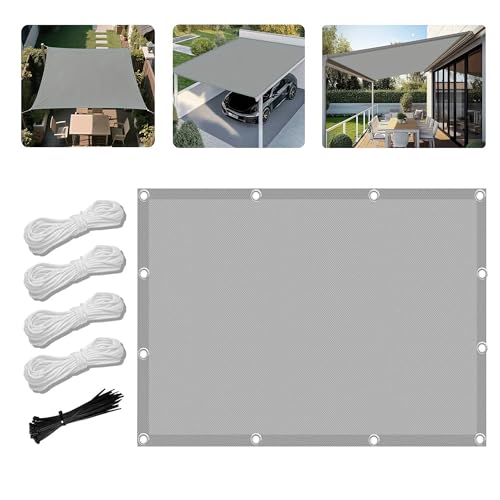 Voile ombrage imperméable 2x3m gris clair auvent extérieur terrasse jardin - 3