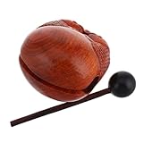 Abaodam 木製木魚 精巧な研磨仕上げ 快適な握り感 ストレス軽減に 仕事効率向上 オフィス用装飾兼メディテーション楽器