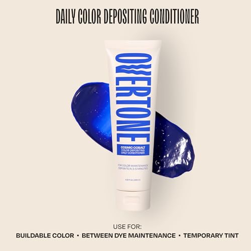 Image of Overtone Daily Color Depositing Conditioner for Hair, Cosmic Cobalt:Temporary Pigment with Shea, Coconut & Avocado Oils, Hydrating, Vegan & Cruelty-Free, All Hair Types, 4.5oz.