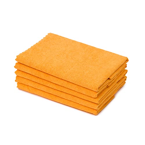 Amago - Paños de Cocina de Microfibra Sin Bordes (Paquete de 5), 30 x 50 cm - Naranja
