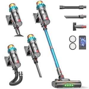 ElecKeys Cordless Vacuum Cleaner, 600W 50KPa Suction, Lightweight Stick Vacuum Cleaner Anti-Tangle for Pet Hair & Hardwood, 70min Runtime, Green LED, Removable Battery – For Flats/Carpet/Car/Stairs