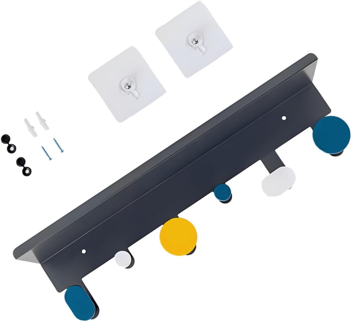 DOITOOL Wall Hook Rack with 6 Hooks for Towel and Key Hanging, Iron Material, Space-Saving Multi-Functional Wall Mounted Organizer with Minimalist and Elegant Design for Entryway or Home