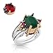 Elegant Reversible 925 Sterling Silver Ring for Women Jewelry - Handcrafted in Turkey, Featuring Oval Cut Shape Emerald Ruby Jade Topaz 925 Sterling Silver Ring All Size