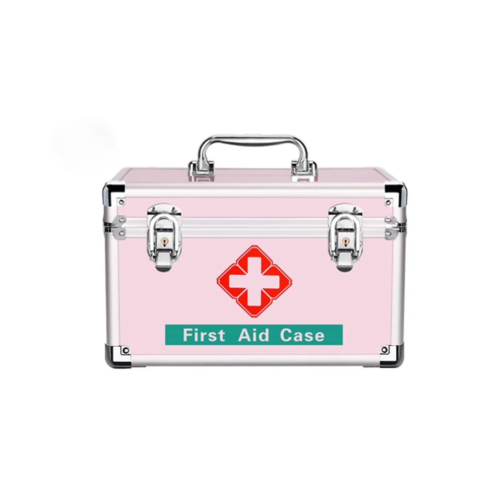 Kit di Pronto Soccorso Scatola for medicinali for la casa Medicina Portatile Custodia for armadietto dei Grandi Dimensioni for Kit for Esterni Domestici,Kit di Pronto Soccorso(Pink,XL)