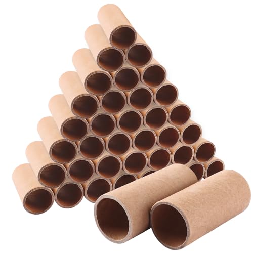 LDHHYH 40er Set Papprollen zum Basteln, Extra Stabile Pappröhren (10cm x 4cm), Dickwandige Versandhülsen Klein für DIY-Projekte & Modellbau, Braun
