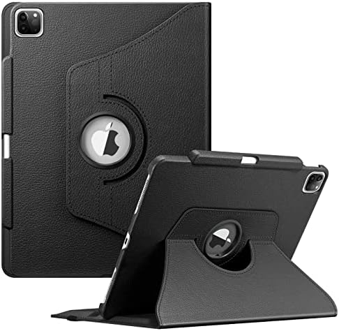 FINTIE Rotating Case Compatible with iPad Pro 12.9 inch (2022/2021/2020/2018, 6th/5th/4th/3rd Generation)-360 Degree Swiveling Protective Cover w/Pencil Holder, Auto Sleep/Wake, Black