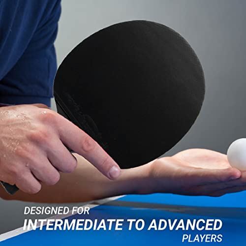 Killerspin Impact D5 Ping Pong Paddle, Table Tennis Racket, Table Tennis Equipment For Intermediates, Table Tennis Paddle With Wood Blade, Black #TOP5