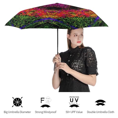 Parapluie pliant psychédélique imperméable de voyage et coupe-vent