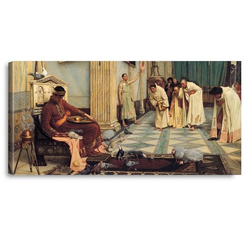 A&T ARTWORK The Favourites of the Emperor Honorius (1883) by John William Waterhouse The World Classic Art Reproductions, Giclee Canvas Prints Wall Art for Home Decor, 36X18 inches