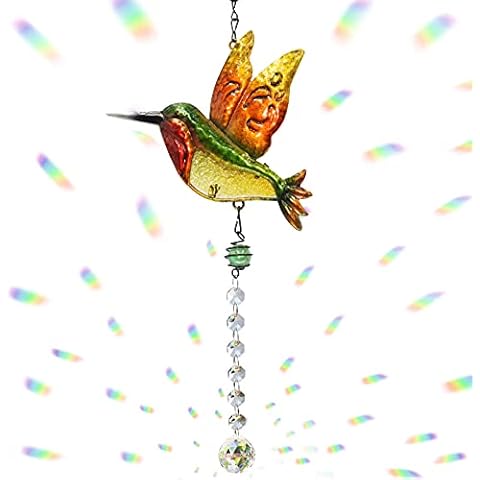 Cosylove Hummingbird Crystal Suncatcher Pendant, Hanging Chandelier Prism Rainbow Maker Ornament for Window Sun Catcher Home Garden Decoration Cover