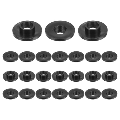 QUARKZMAN 24 Stück Flanschbuchsen Kunststoffbuchsen ID 6,3 mm x OD 8 mm x Länge 4,5 mm Nylonbuchsen, Schwarz