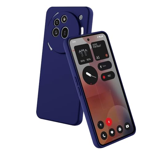 Image of amazon basics Mobile Cover for Nothing Phone (3a) Pro 5G | Full Camera Protection | Premium Liquid Silicon Case | Flexible Bumper Case for Nothing Phone (3a) Pro 5G (Dark Blue)