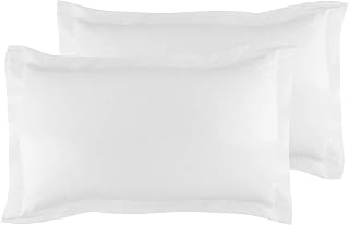 beddingstar King Pillow Shams Set of 2 White 20x36 - 100% Egyptian Cotton 600TC Soft Breathable Luxury Bed Shams
