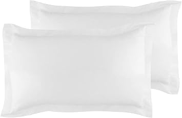 Luxury 2-Piece King Size Pillowcase Set 1500 Thread Count Pima Cotton, Heavyweight Fabric, Ultra Soft & Durable White