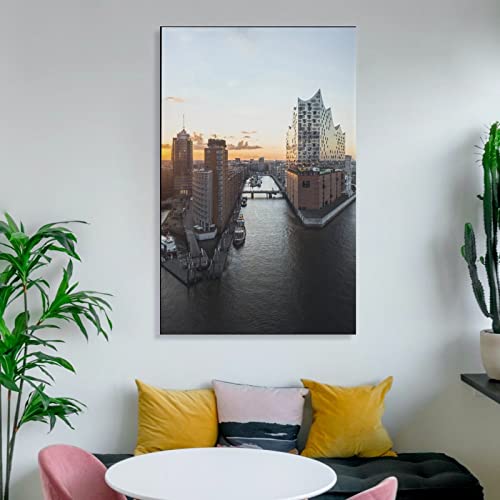 Posters & Prints Hamburg Elbphilharmonie Minimalist Poster Wall Painting For Living Room Canvas Wall Art Prints For Wall Decor Room Decor Bedroom Decor Gifts 24X36Inch(60X90Cm) Frame-Style #TOP5