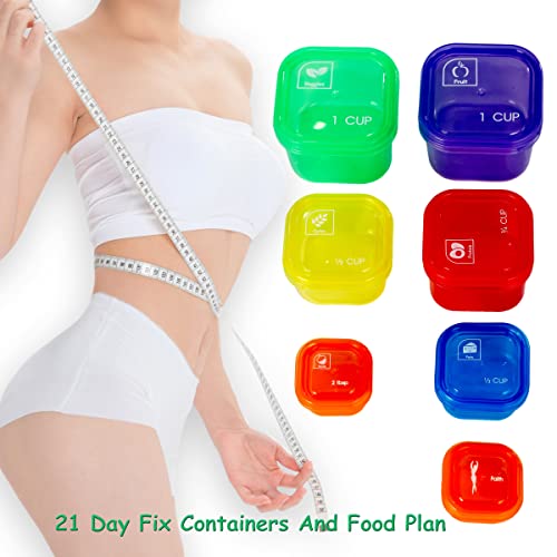 Bhytaki Portion Control Containers, Double Set (14 Pieces) 21 Day Fix Container And Food Plan, 21 Day Food Portion Containers For Weight Loss With Tally Chart And Food Plan #TOP5