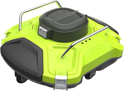 Aspiradora de piscina inalámbrica para piscinas elevadas, robot limpiador automático con motores de doble accionamiento y autoestacionamiento en piscinas planas de hasta 51 m² (duración de 180 mi