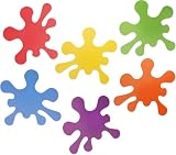 48 Stück Bunte Farbe Splatter Papier Ausschnitte für Kunst Aufkleber Malerei Splatter Thema Geburtstagsfeier Bulletin Board Klassenzimmer für Schule Party Zubehör für Handwerk Wand